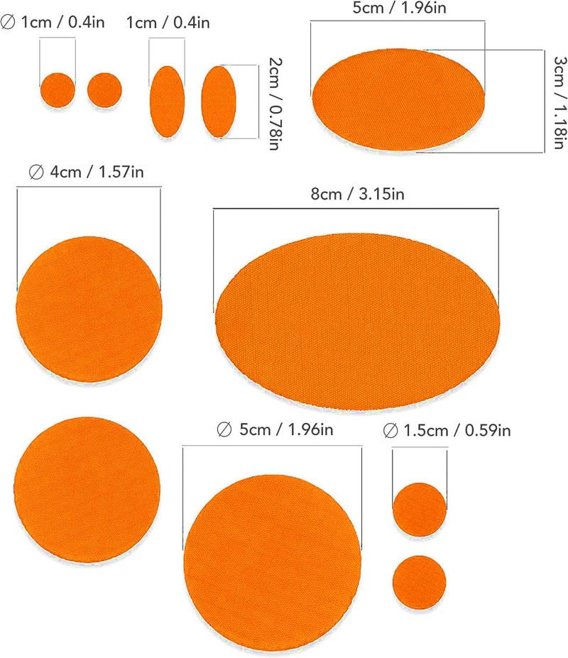 aZengear Repair Patches for Jackets, Tent, Shoe Toe, Air Mattress, Inflatables, PVC Gear - Waterproof, Self-Adhesive, Tear-Cold-Heat-Resistant, Down Puffer Coat (11 Pcs, Orange) - Image 3